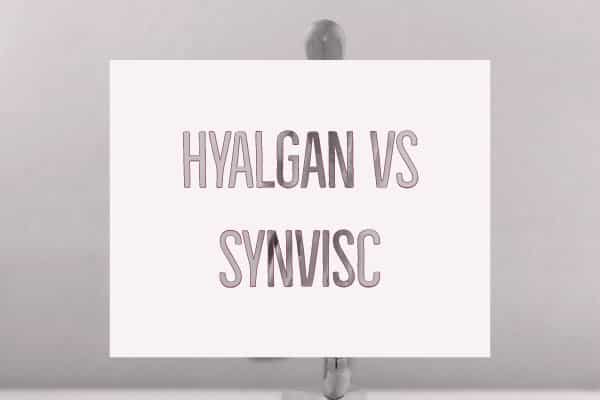 Hyalgan vs Synvisc translucent text with woman in background