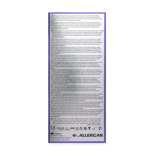Juvederm Volift Lidocaine Back