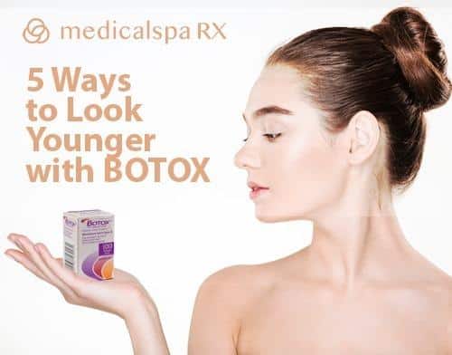 a woman holds a box with a bottle of botox in her hand