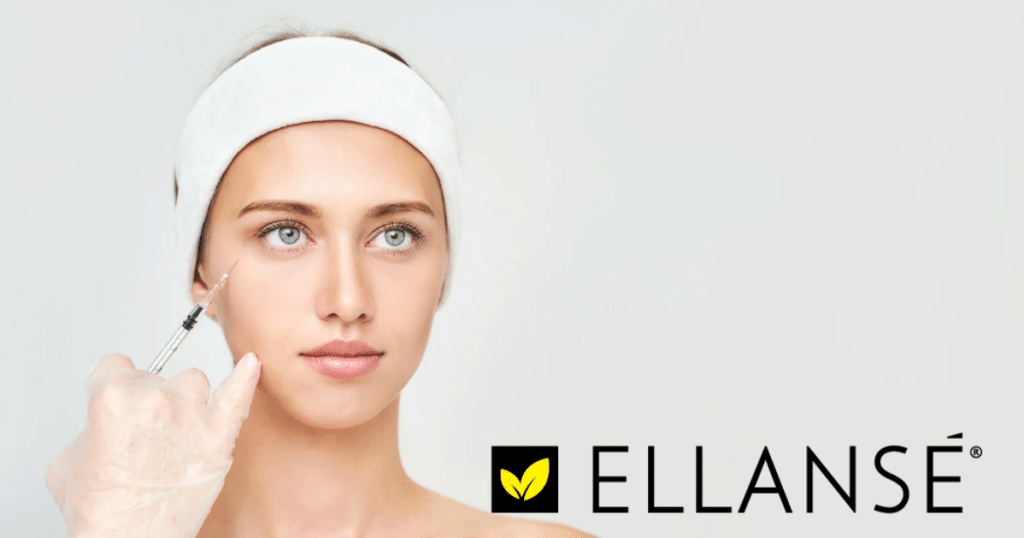 Woman receiving an Ellansé under-eye treatment to address dark circles and hollows, showcasing the filler's targeted application.