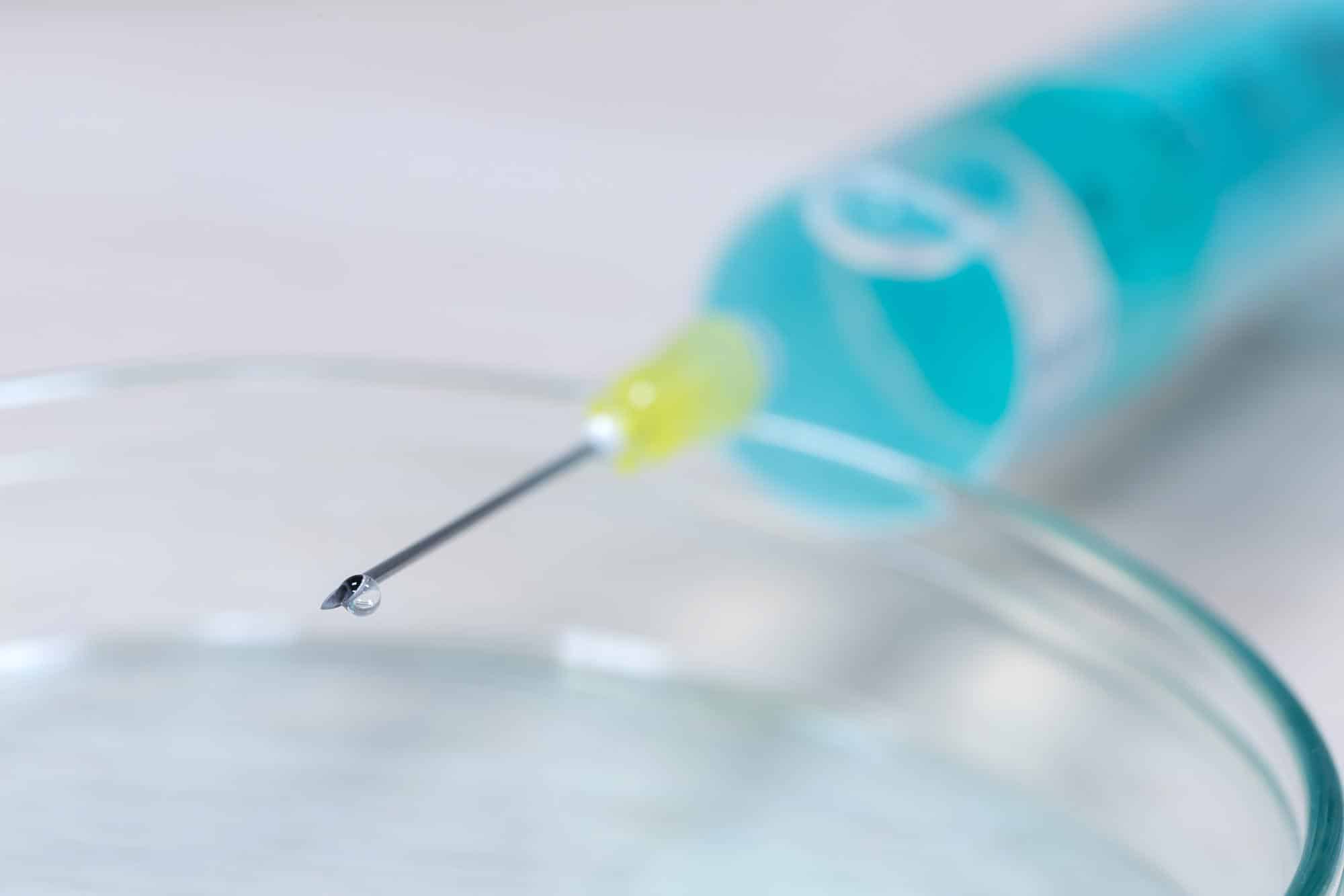 Close-up of a Dysport syringe.