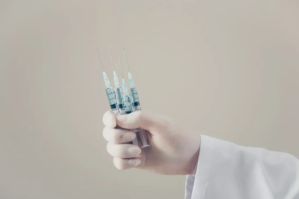 holding syringes