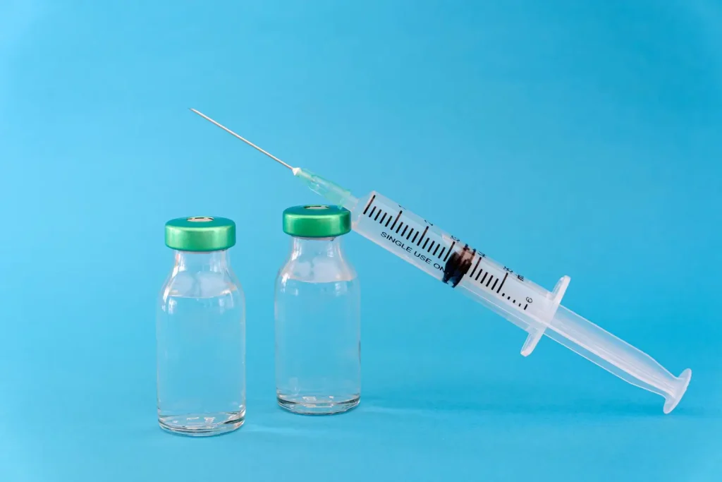 two vials and one syringe for the operation