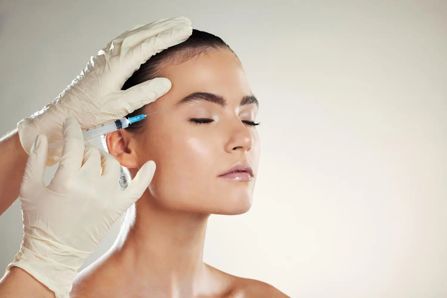 patient gets an injection for skin rejuvenation