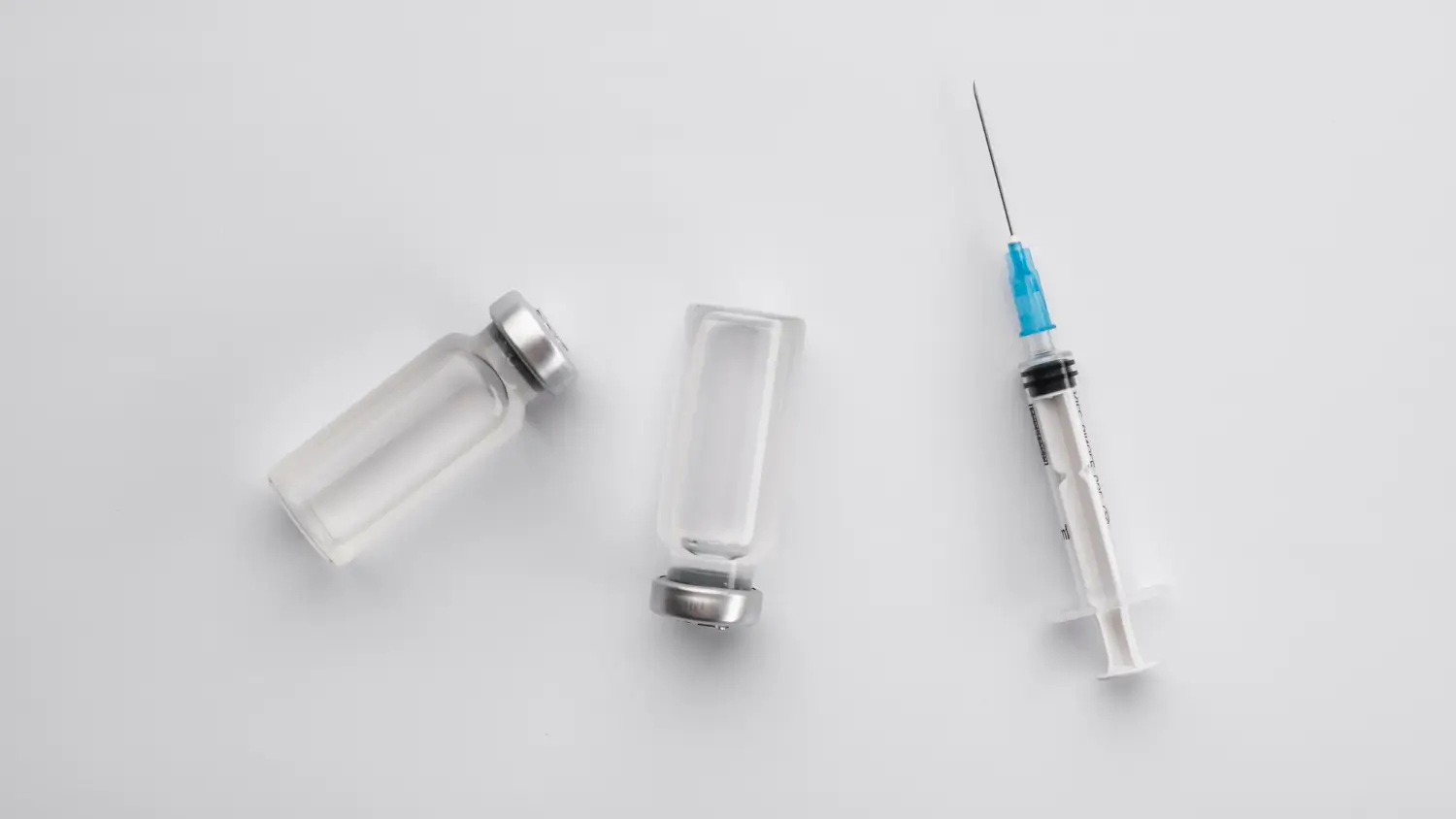 showing the syringe and vials to be used