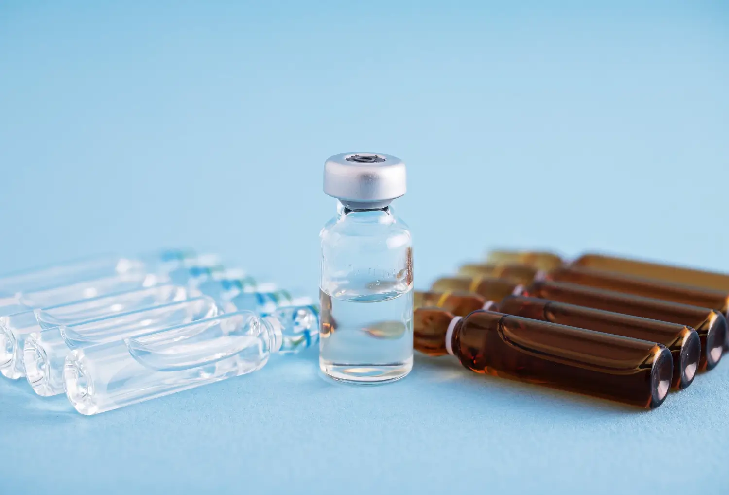 vials and small bottles
