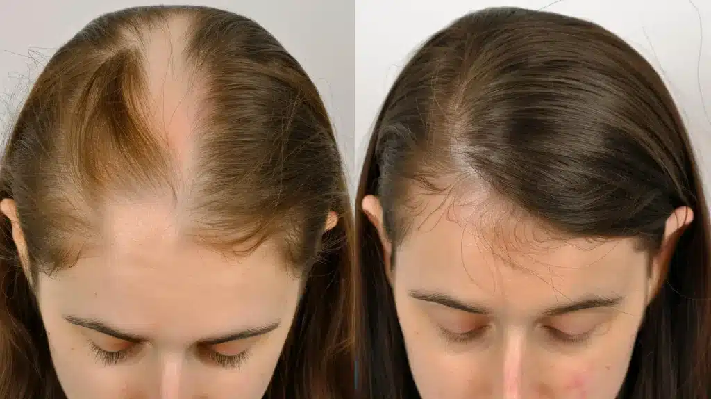 her thin hair before now became thicker and healthier