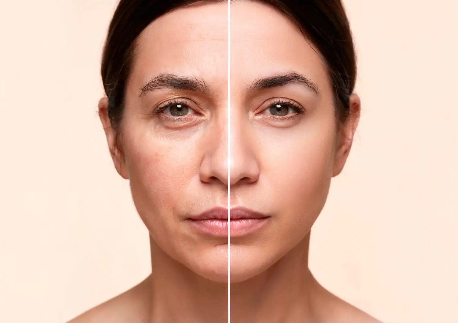 Half face look fresh and younger-looking