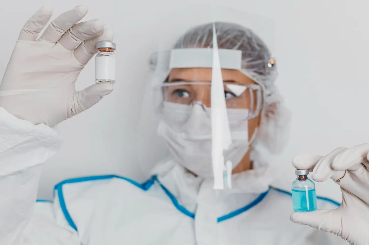 two vials on hand