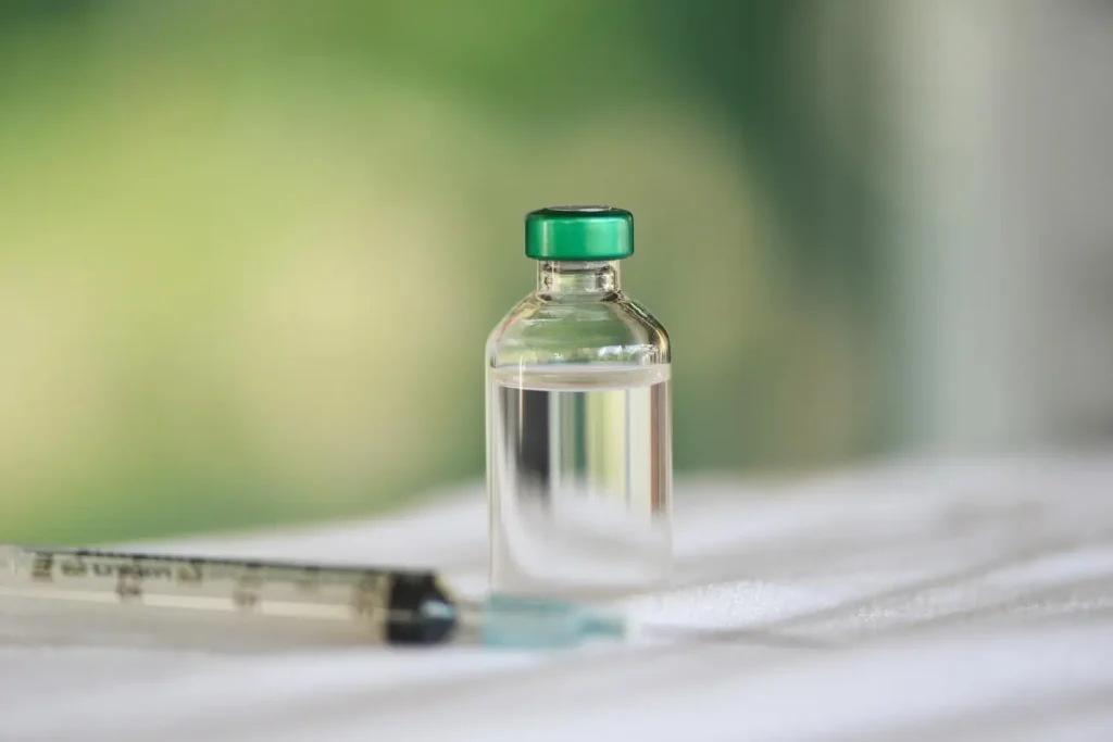 tools ready for the lupus injection of the patient