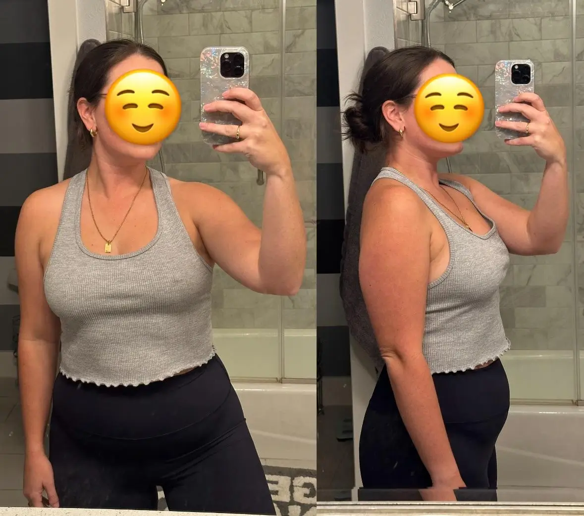 her body then and now